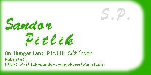 sandor pitlik business card